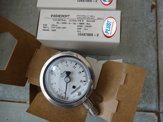 Đồng hồ đo áp suất, Code: 63-1008-S-13-L-0/16BAR-LL, hãng: Ashcroft