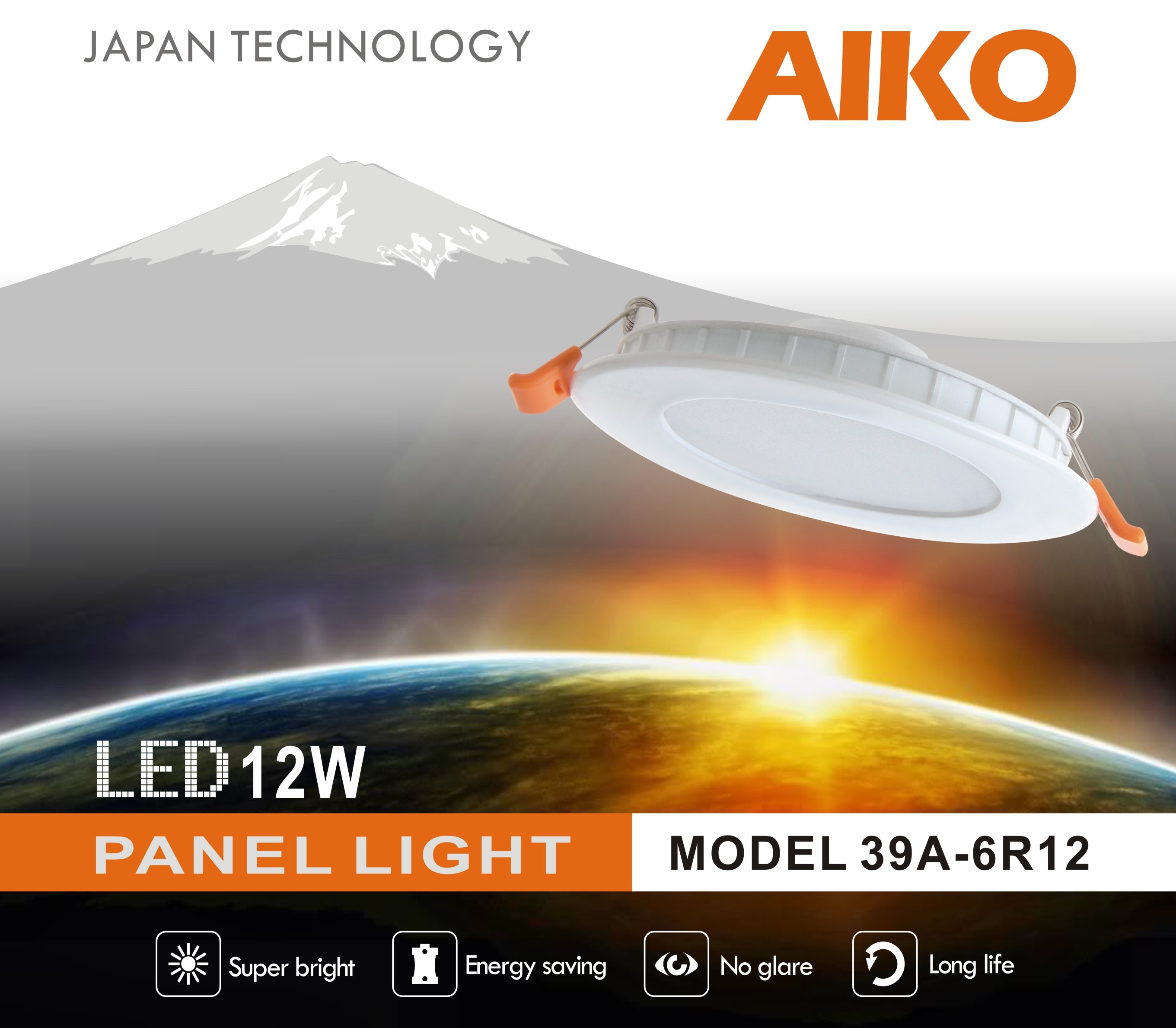 Đèn LED siêu mỏng âm trần AIKO-Downlight, công suất 12W, hộp 1 chiếc.