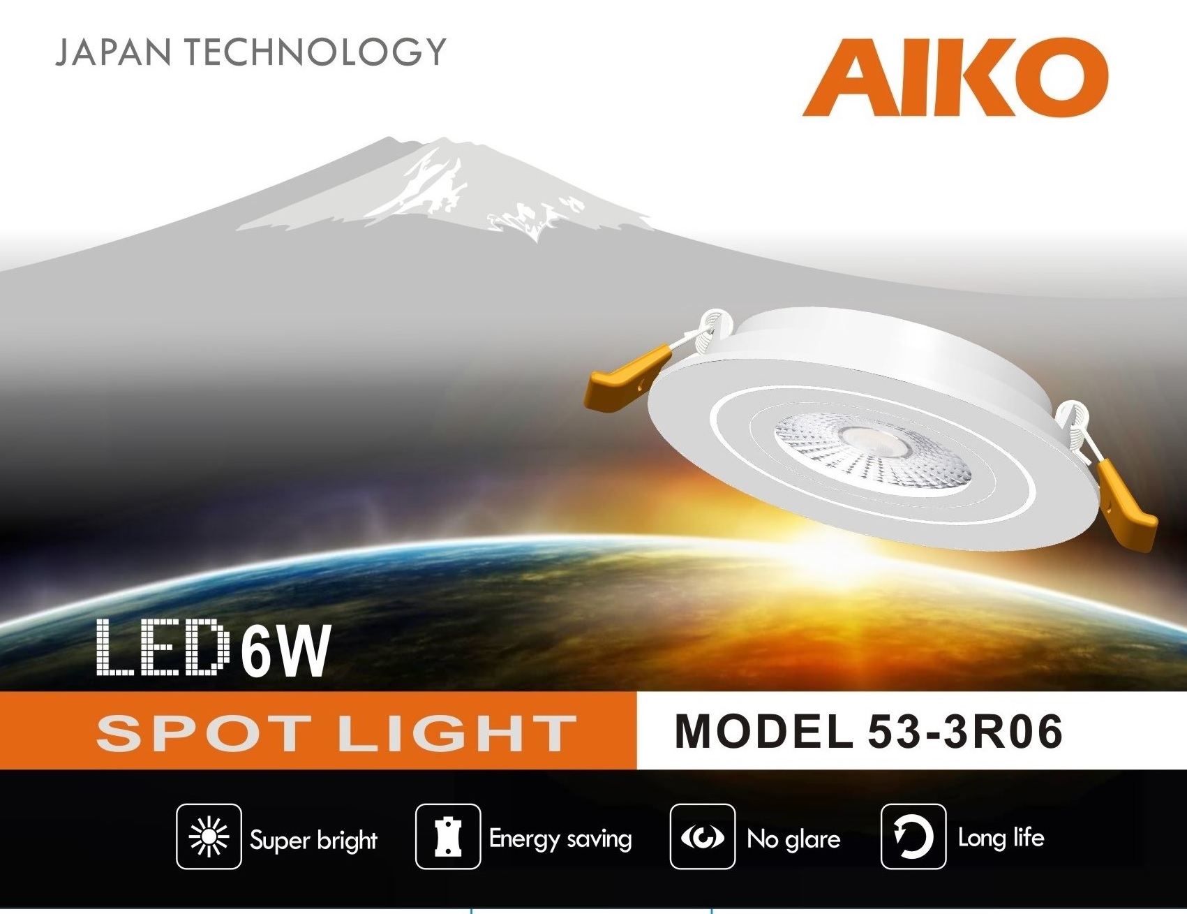 Đèn LED âm trần AIKO điều chỉnh góc chiếu sáng ,Công suất 6W có choá đèn hội tụ ánh sáng, hộp 1 chiếc