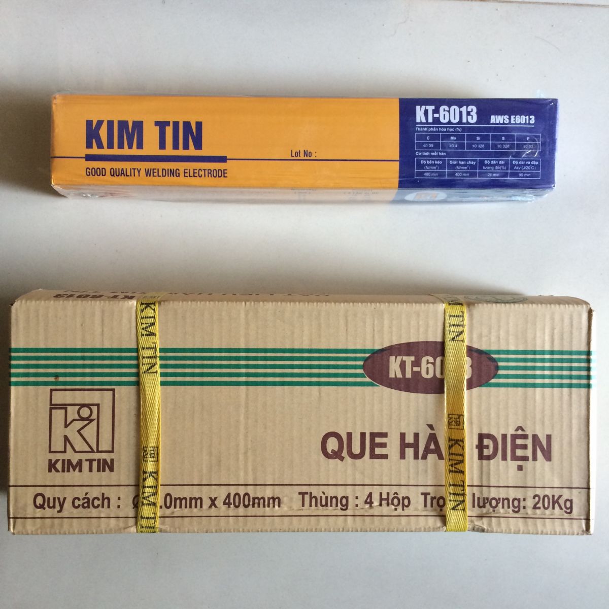 Hộp Que hàn Kim Tín KT 6013 3.2 mm 5kg - Hân Gia